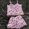 Pink Floral sleeveless pyjama set Bride to be Pink-Floral-sleeveless-pyjama-set