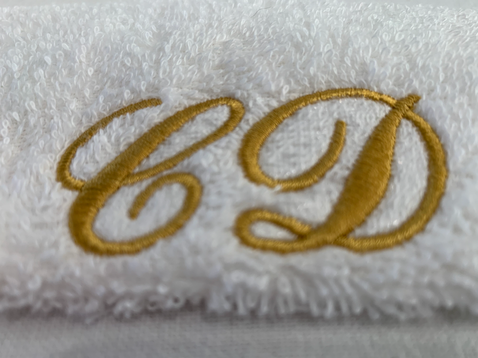 pocket initials Front pocket embroidered initials