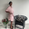 BRIDESMAID SATIN DRESSING GOWN FRONT Bridesmaid satin gown with back embroidery