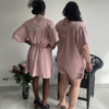 Bridesmaid gown and P.J. BACK. embroidery Personalized satin gown back embroidery