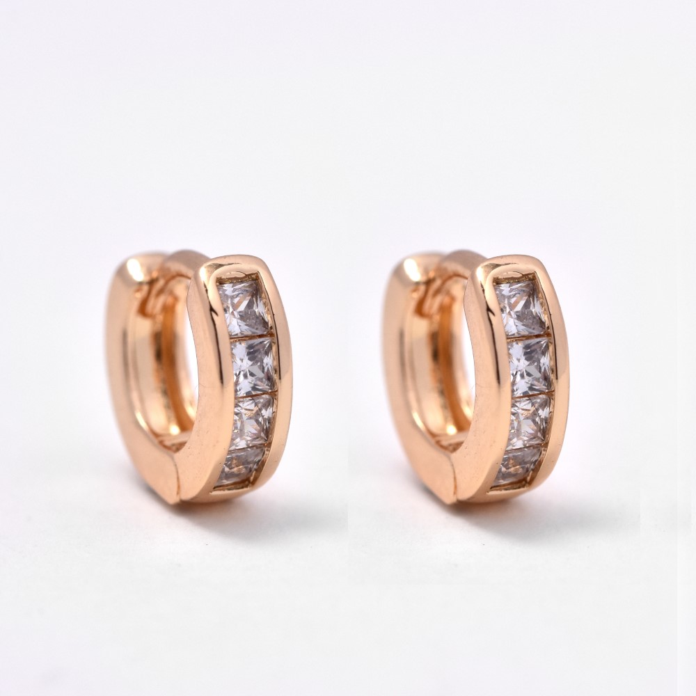 Cubic Zarconia Rose Gold Slim Hoop Cubic Zarconia Rose Gold Slim Hoop