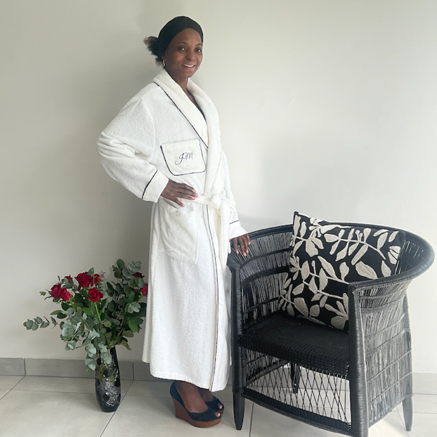 BRIDE long terry toweling long sleeve gown
