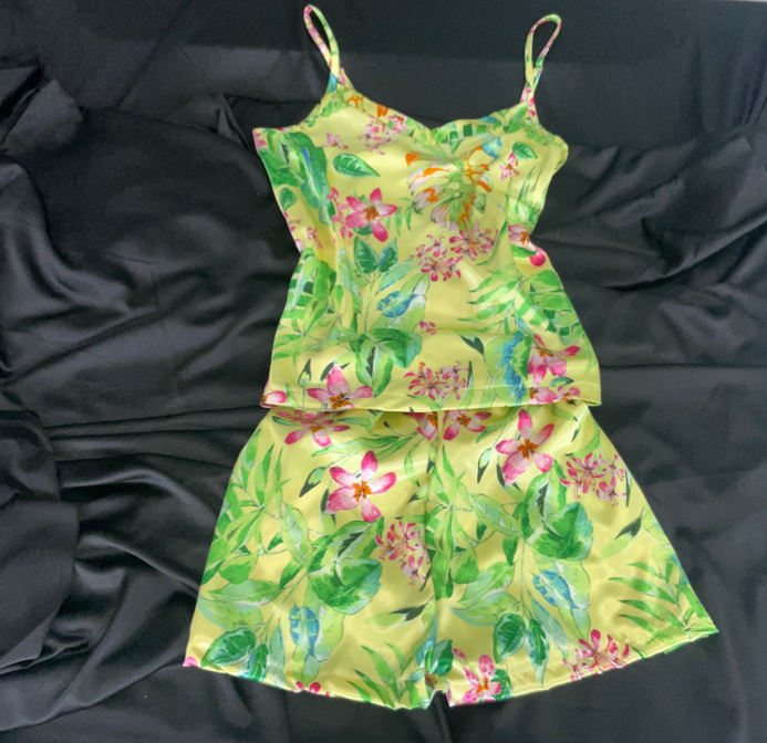 ISLAND print sleevelesspyjama Bridesmaid or Bride sleeveless pyjama set